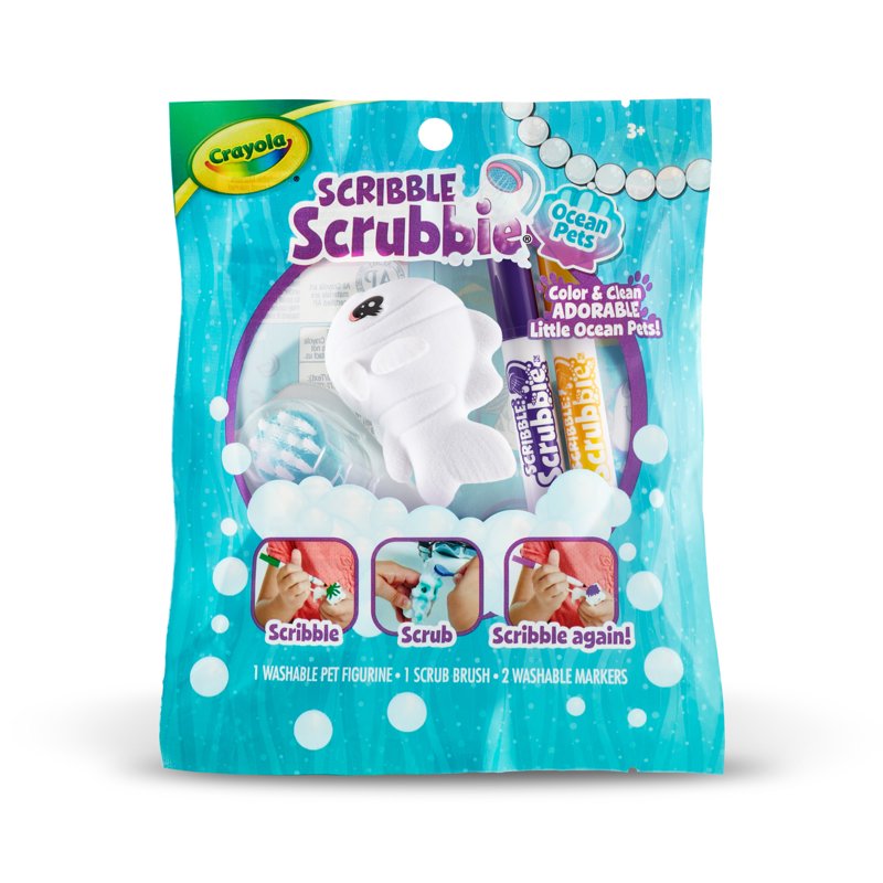 Kids Ocean Animal Coloring Toys with Washable Markers & Brush - Mess-Free Arts & Crafts