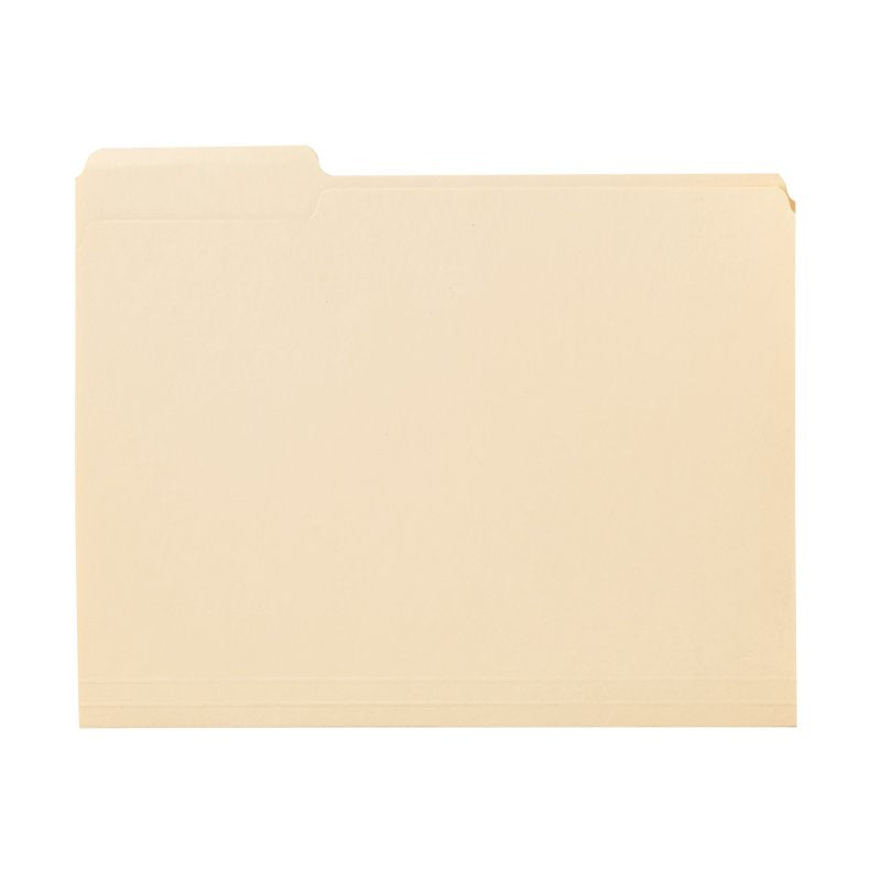 Heavyweight Manila Letter Size File Folders with 3 1/3-Cut Tabs, Pack of 25