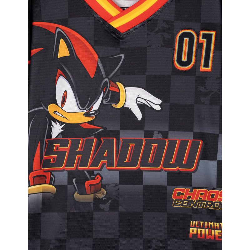 Sega Sonic Shadow Black Boys’ Soccer Jersey 5 — Short Sleeve Mesh Athletic Tee