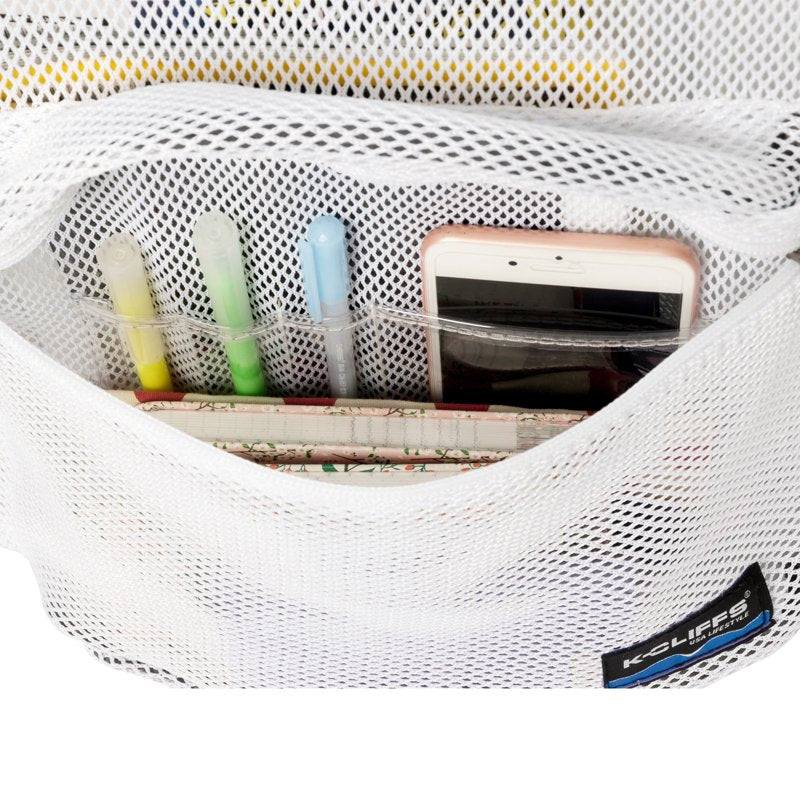 Heavy Duty Mesh Backpack - Unisex School Student Bookbag with Zippered Compartments