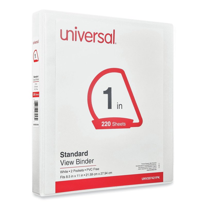 11 x 8.5 Inch White Slant D-Ring View Binder - Pack of 12