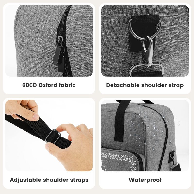 Sewing Machine Carrying Case with Storage Organizer & Adjustable Shoulder Strap