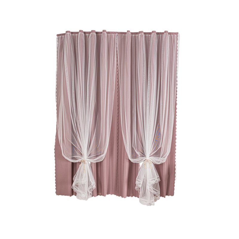 Double Layer Blackout Curtains Set of 2 with Sheer Overlay - Room Darkening, Thermal Insulation, Grommet Top, 47 x 54 inches