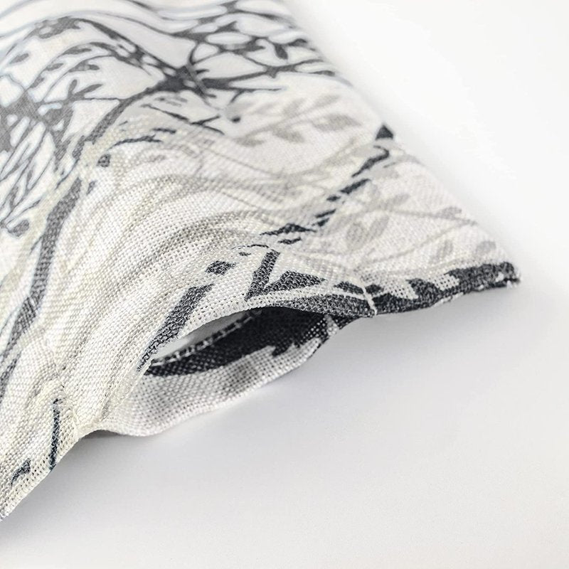 Linen Blend Tree Branch Window Valance - Modern Abstract Ink Design