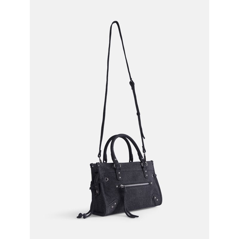Women's Square Tote Bag with Removable Crossbody Strap, Grey
