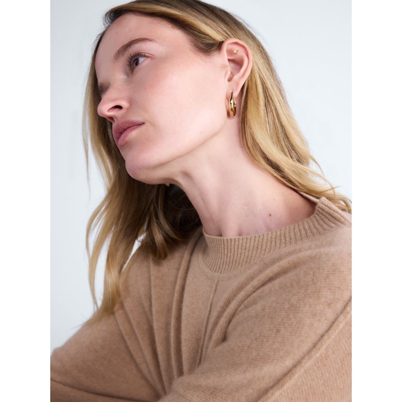 Mixed Metal Hoop Earrings for Women - Sculpted Silver & Gold Tone Sets