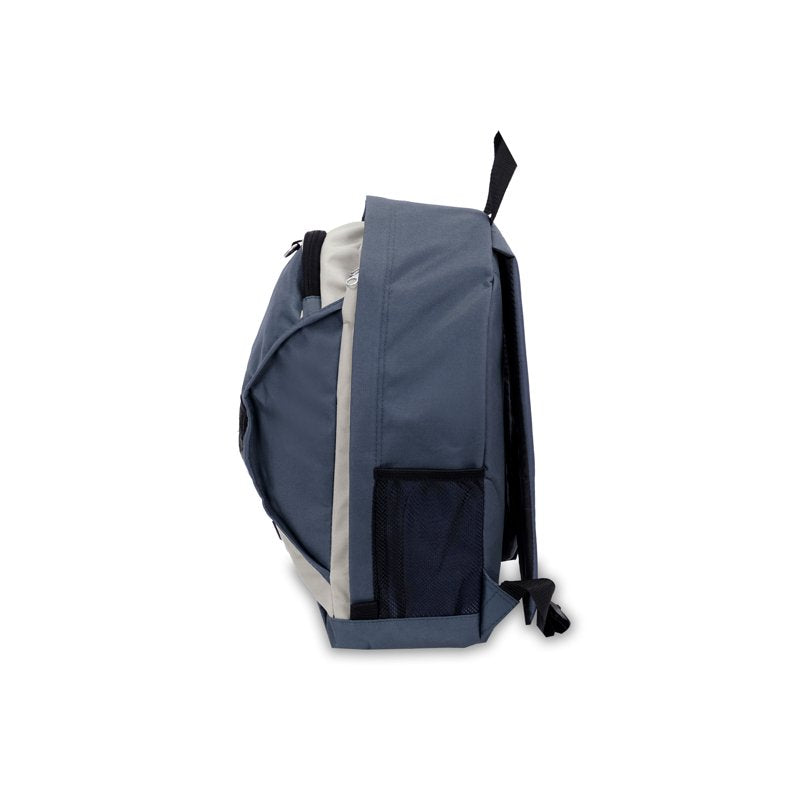 Unisex Two-Tone Sport Backpack with Mesh Pockets - Gray