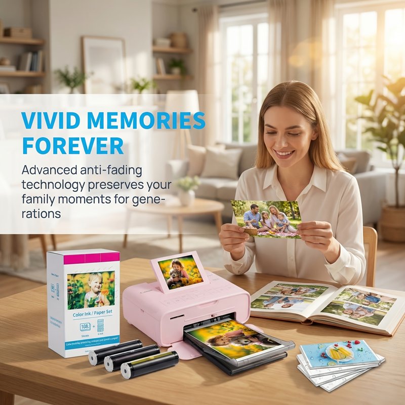 Canon Selphy Photo Paper & Ink Set 4x6 Inch Glossy Compatible KP-108IN