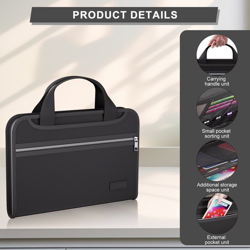 Fireproof Accordion File Organizer with Multi Pockets - Safe Document Storage
