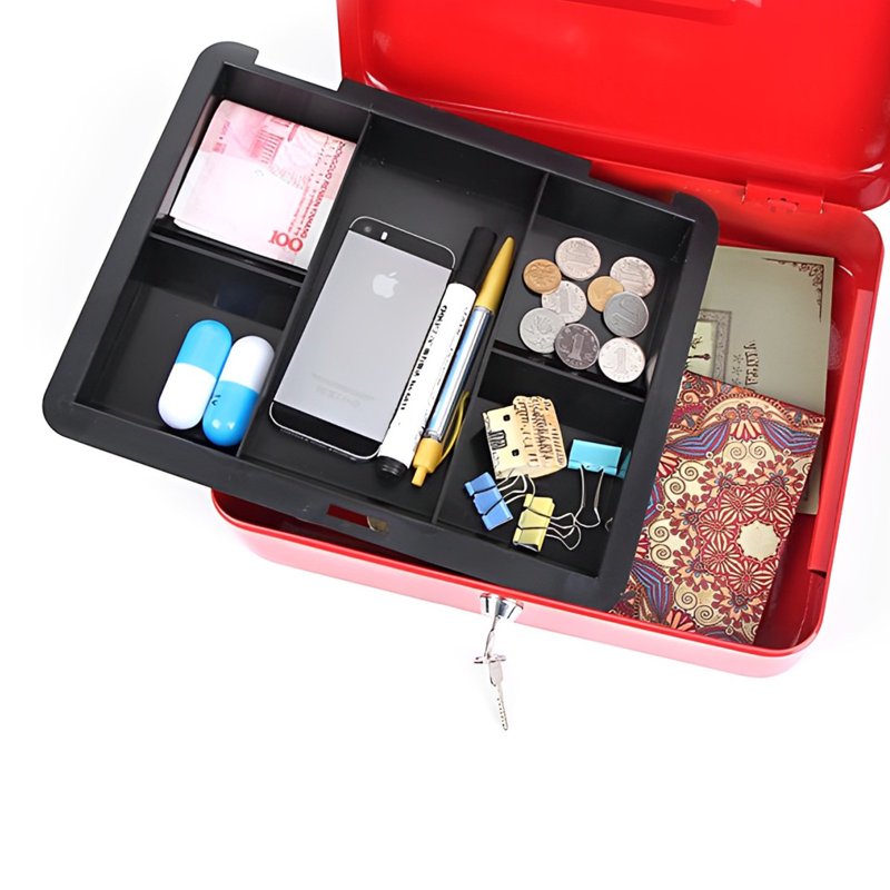Portable Lock Box with Handle - Compact Safe for Home Office Travel