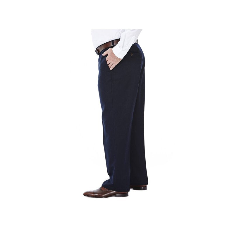 Haggar Big & Tall Cool 18 Pleat Front Pant – Classic Fit, Navy 50x32