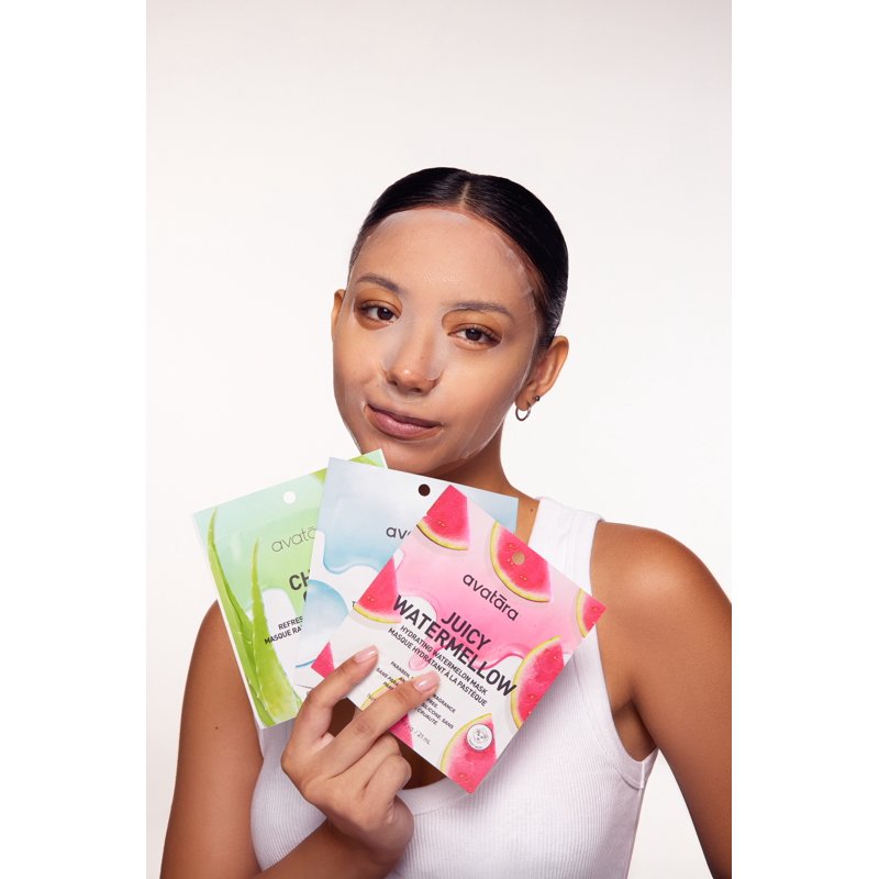 Hydrating Watermelon Face Mask 3 Pack - All Skin Types, Eco-Friendly Sheet Masks