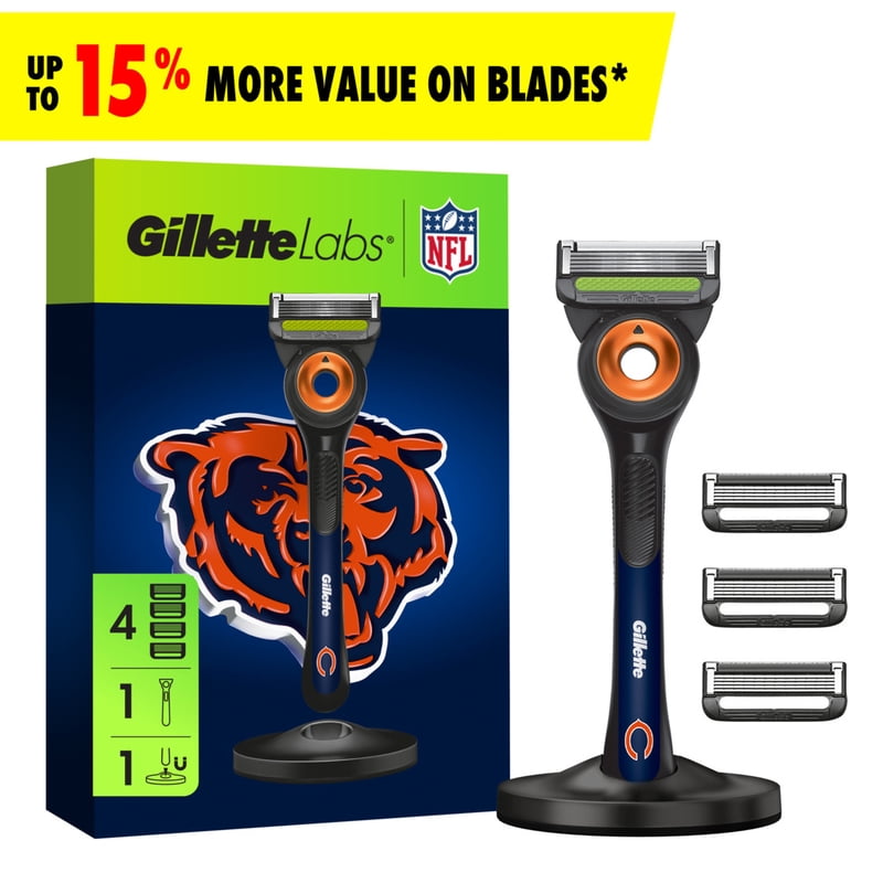 Gillette Labs Bears Gameday Razor Bundle with Blade Refills & Magnetic Stand