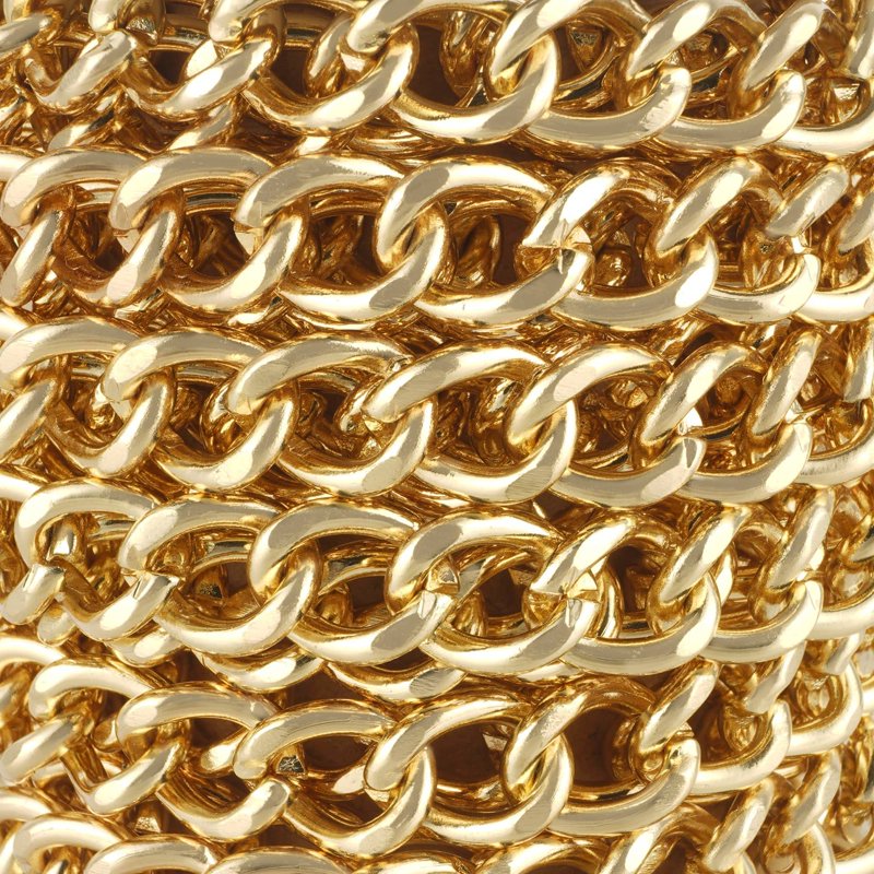 3 Yard Cable Chain for Jewelry Making - Bead Landing Gold & Rhodium Finish