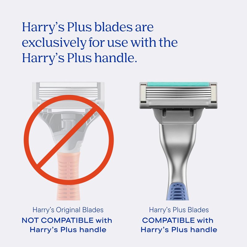 Men's Razor Blade Refills - Compatible with Harry's Plus Razor, 12 Count