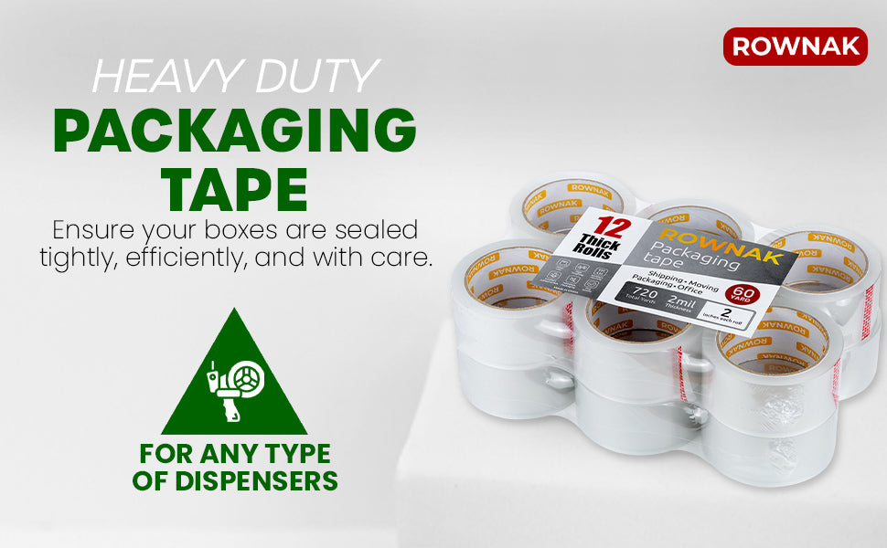 Heavy Duty Clear Packaging Tape - Bulk Rolls for Shipping & Moving