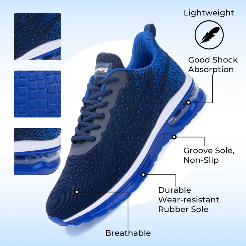 Men's Running Shoes Athletic Sneakers Breathable Non Slip Air Cushion Fitness Sneakers for Workout & Jogging