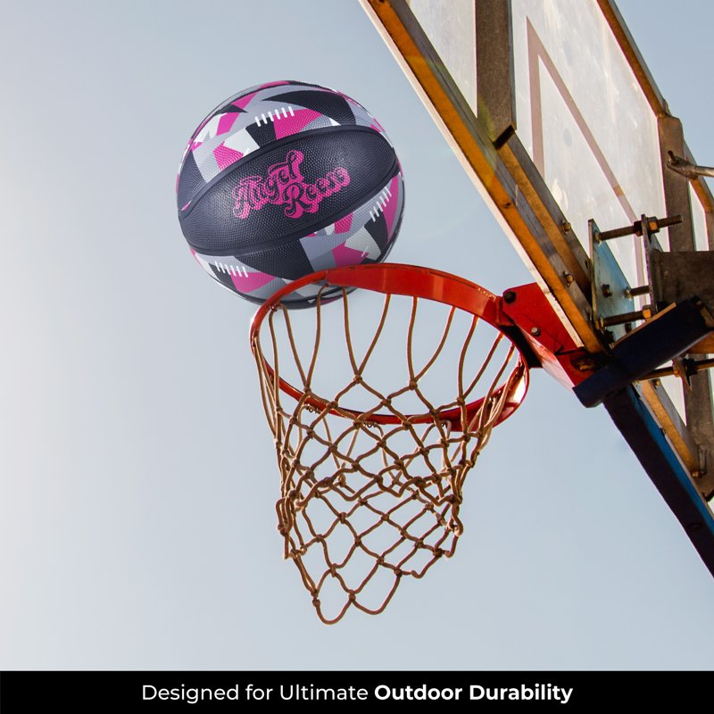 Outdoor Rubber Basketball 28.5 Inch for Youth & Teens - Colorful Street Style Design
