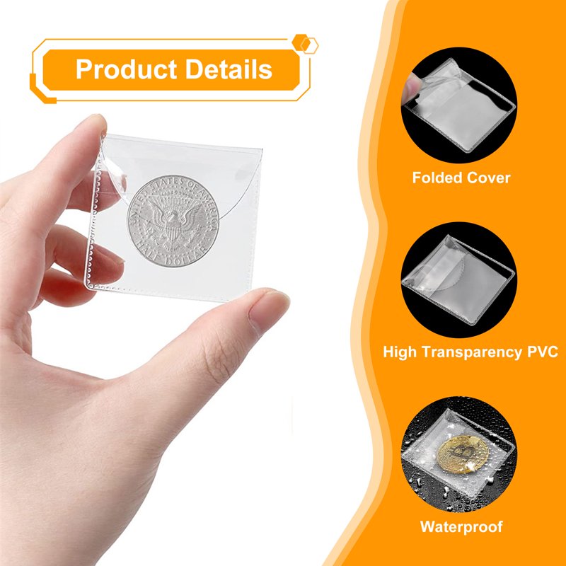 150pcs Plastic Coin Holders & Jewelry Protectors - Clear Storage Sleeves