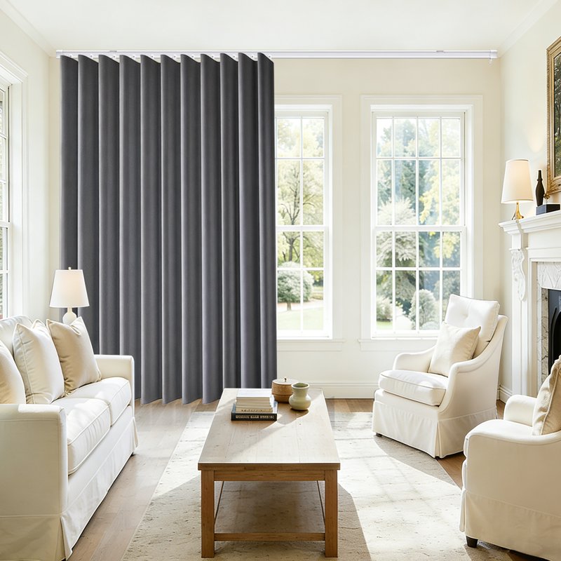 Room Divider Curtain with Ceiling Track Set - Blackout Privacy Partition