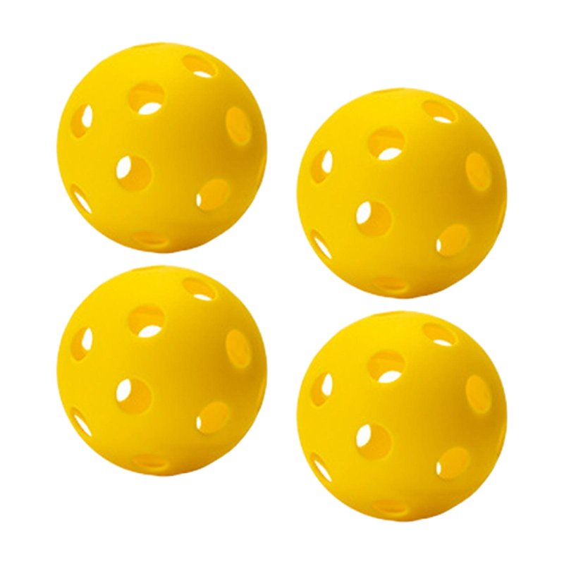 Funtasica Indoor Pickleball Balls 74mm 26-Hole Yellow 4pcs - Sanctioned Tournament Training