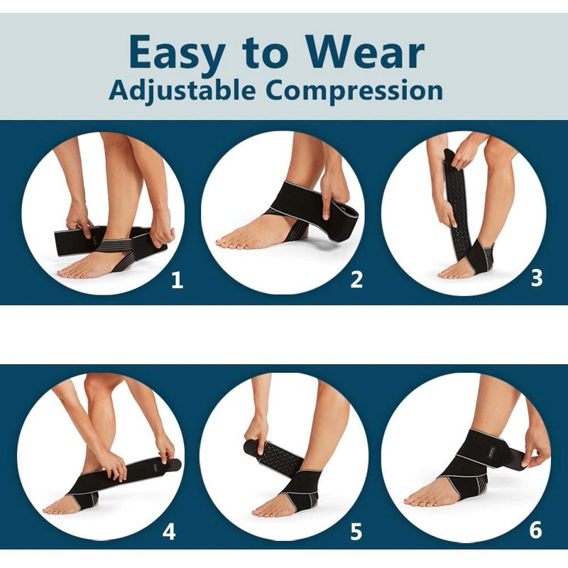 Adjustable Ankle Support Brace for Plantar Fasciitis & Sprains - Breathable Compression Sleeve