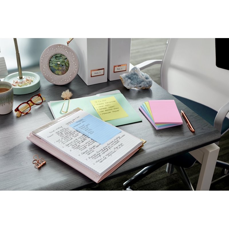 Post-it Note Pads in Beachside Cafe Collection, 4x6 Inches, 500 Sheets