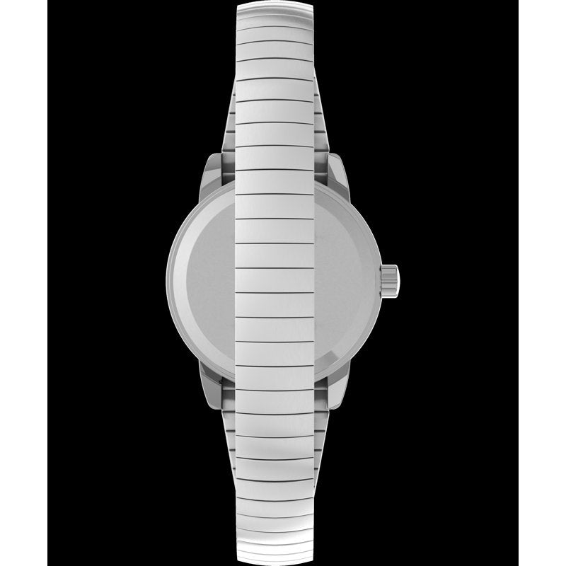Ladies Stainless Steel Watch with Indigo Backlight and Date - Silver