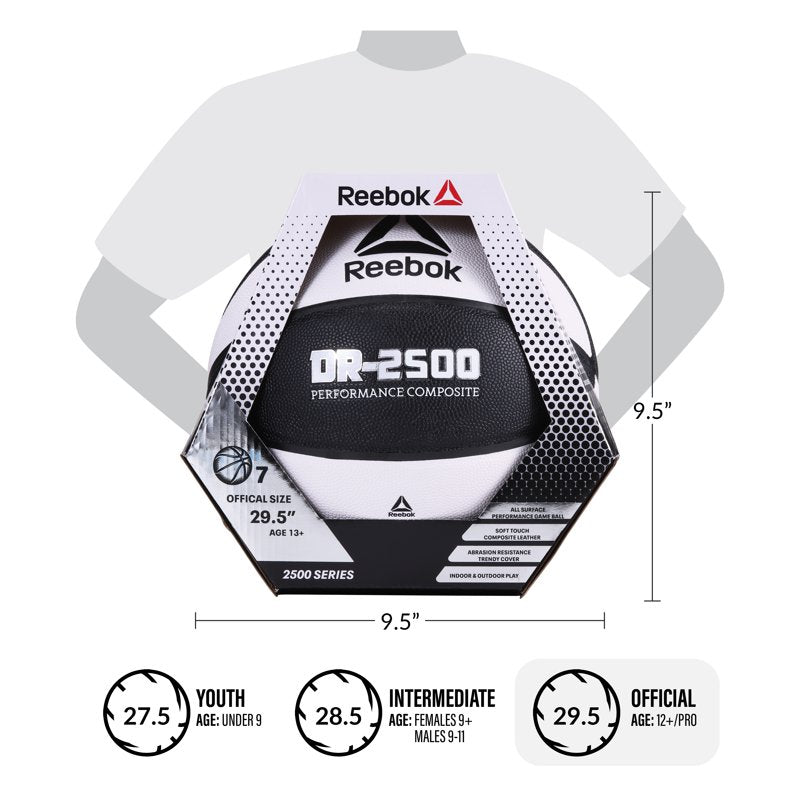 Indoor Outdoor Composite Basketball Size 7 for Adults - Reebok Delta