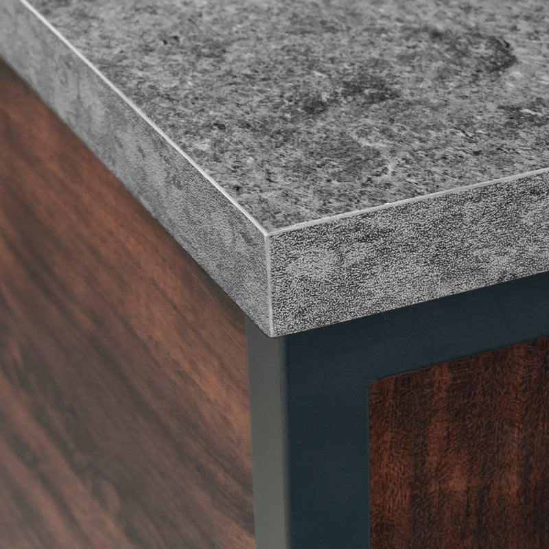 Lateral File Cabinet with 2 Drawers - Engineered Wood & Metal, Rich Walnut Finish