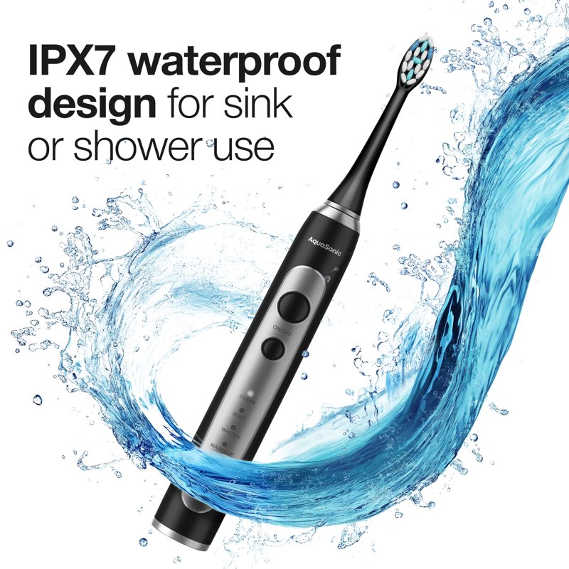 Electric Toothbrush with 5 Modes & 4 Brush Heads - Rechargeable & Waterproof