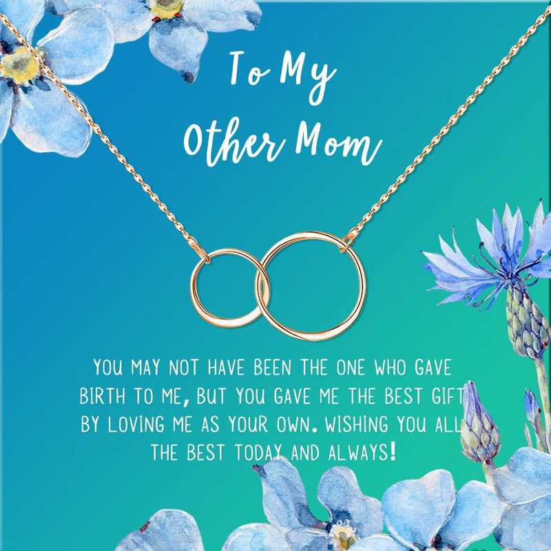 Mother's Day Necklace Gift Set with Card - Heart Pendant & Infinity Ring