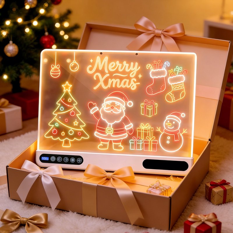 Rechargeable LED Drawing Board for Kids 16-Inch Neon Light Art Doodle Pad