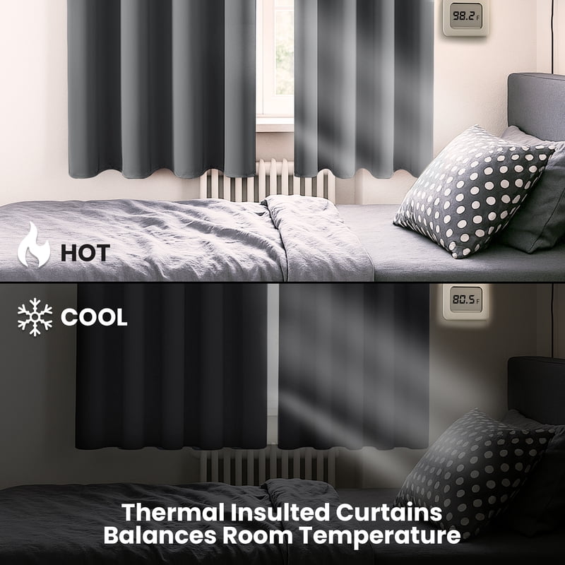 Blackout Curtains Set - Thermal Insulated Room Darkening Window Drapes