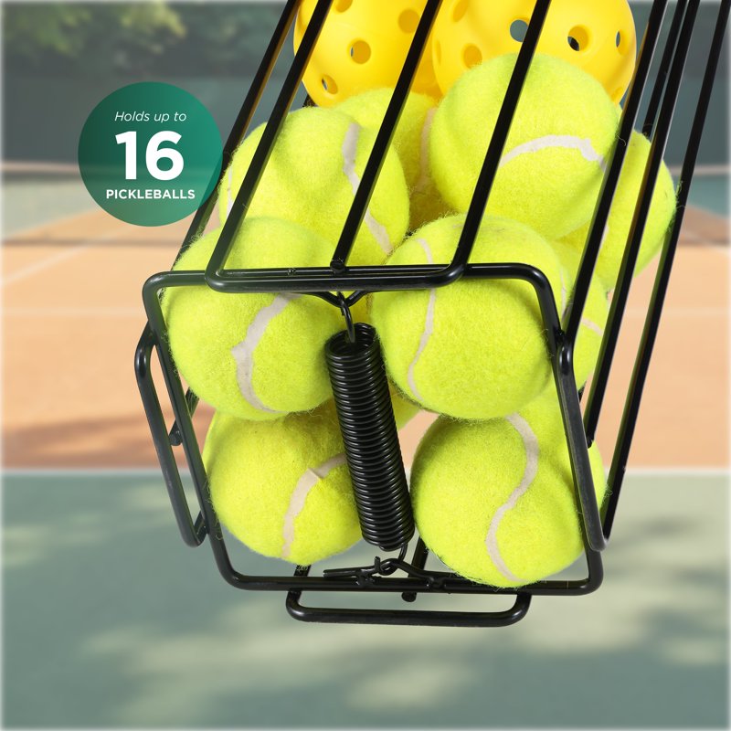 Pickleball Ball Hopper with Non-Slip Handle - Portable Tennis & Padel Collector