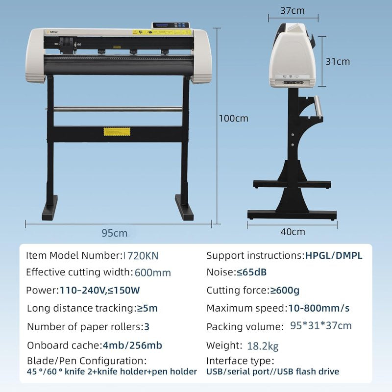 Vinyl Cutter Plotter Machine with Signmaster Software & LCD Display for Custom Designs