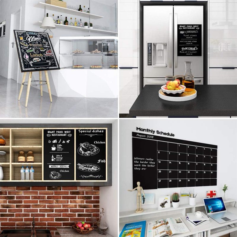 Removable Chalkboard Contact Paper Roll - Self-Adhesive Wall Decal for Home and Office