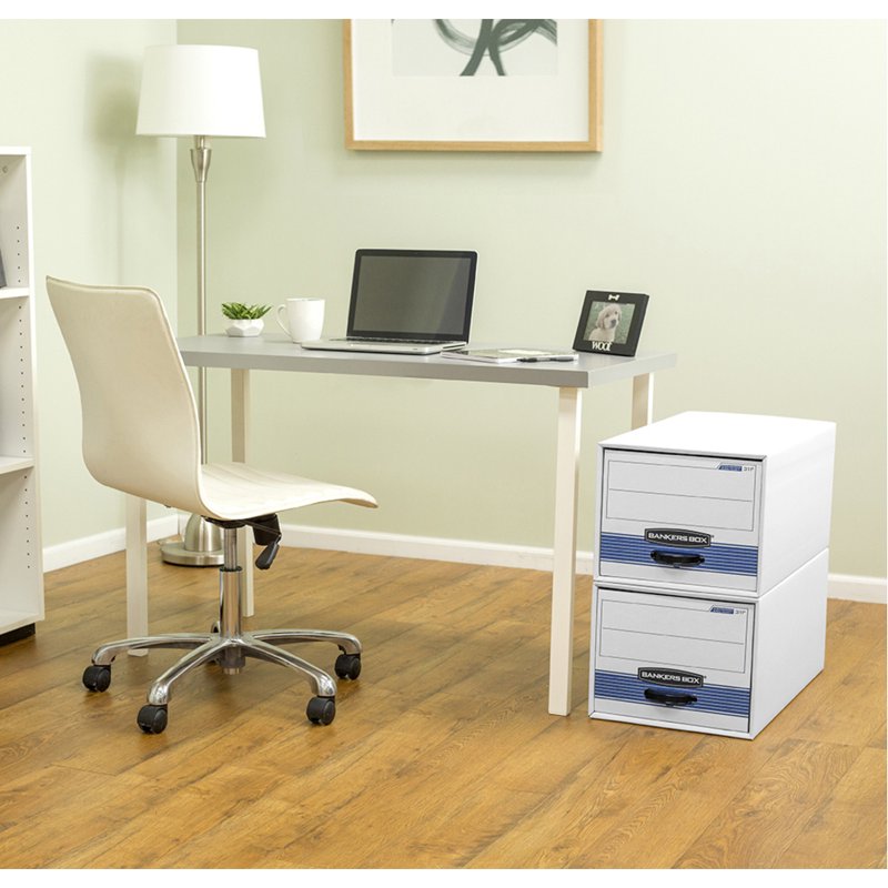 Steel Plus Filing Box - Letter Size White 6-Pack Drawer Storage