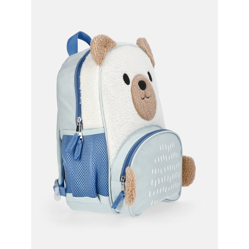 Toddler Teddy Bear Backpack - Cozy Plush Kids School Bag with Pockets