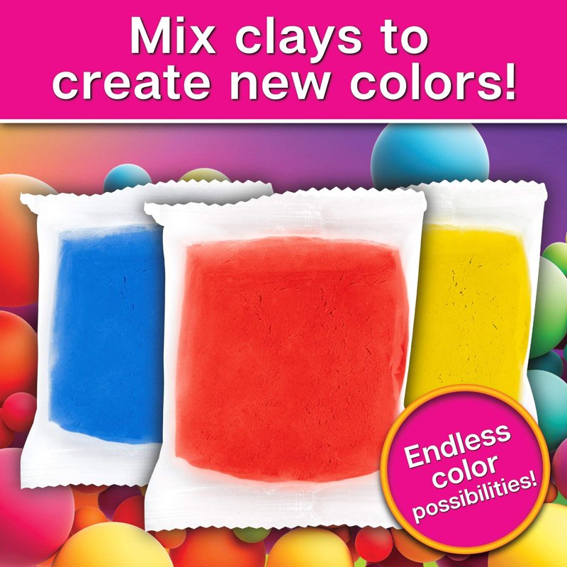 Rainbow Air Dry Clay Set with Molds & Sculpting Tools - 40 Pack Kids Art Kit