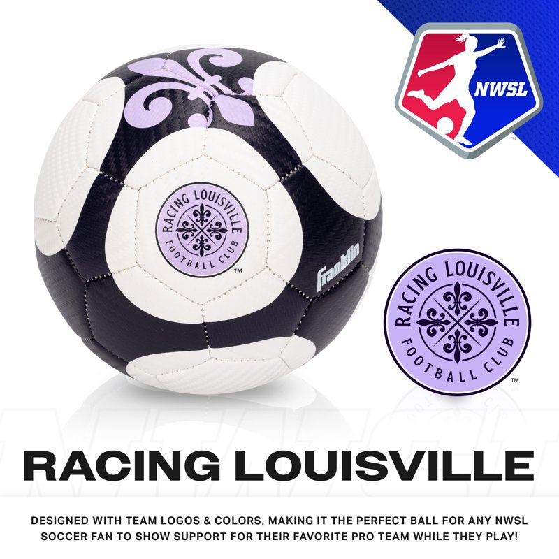 Official NWSL Mini Size 1 Soccer Ball with Racing Louisville FC Variation - Kids & Adults