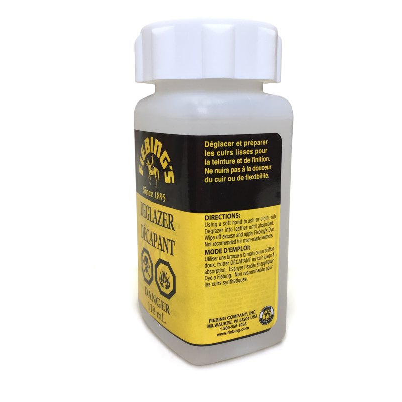 Leather Deglazer for Leathercraft & Restoration - 4 Fl Oz Clear Prep Solution