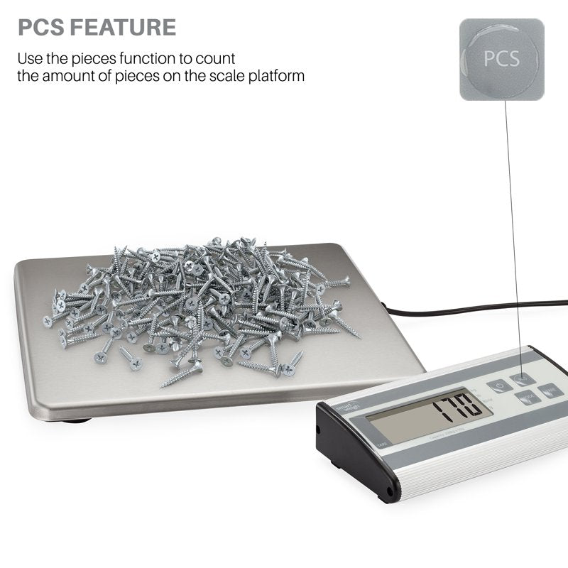 Heavy Duty Digital Shipping Scale 440 lbs Capacity with Stainless Steel Platform