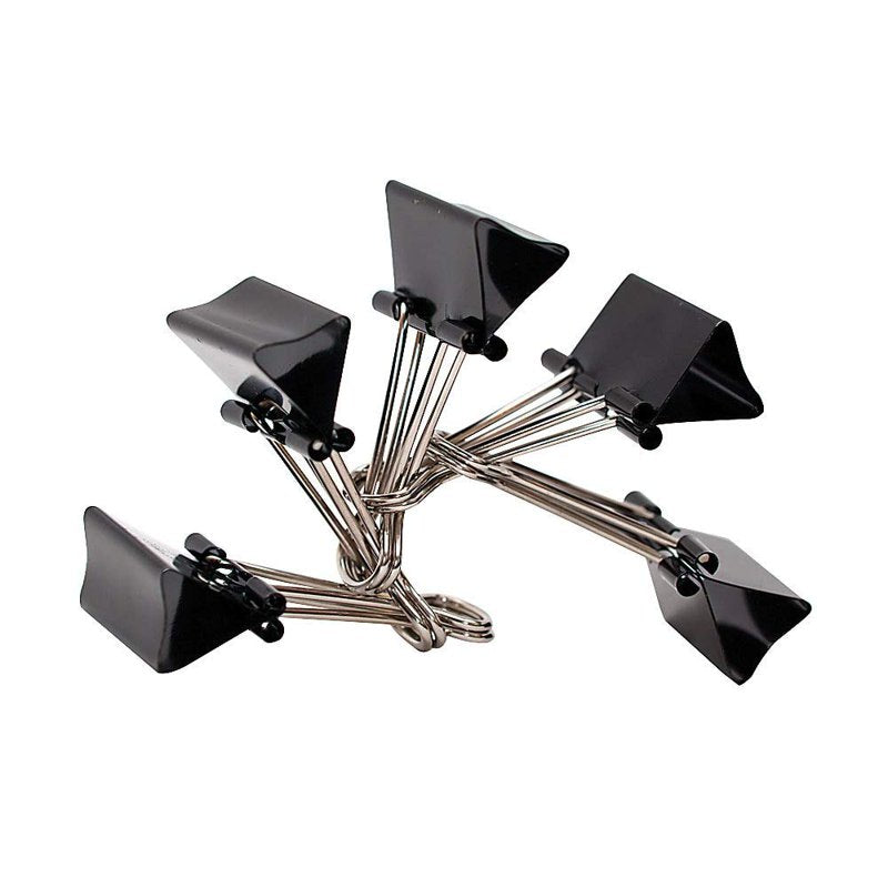 Medium Black Binder Clips - 1 1/4 Inch Wide, 5/8 Capacity, Pack of 144