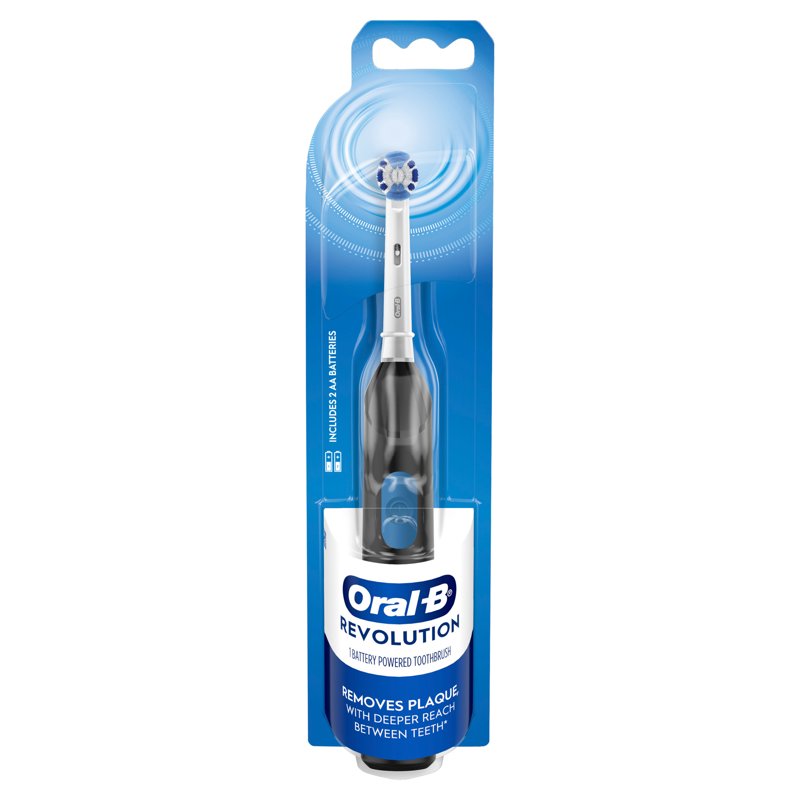 Electric Toothbrush Set with Replacement Head & Batteries - Black, Adult & Child Use