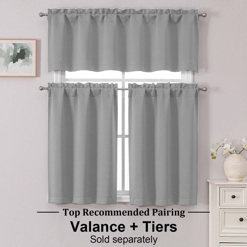 Blackout Curtain Panels 24 Inch Length for Small Windows - 2 Pack
