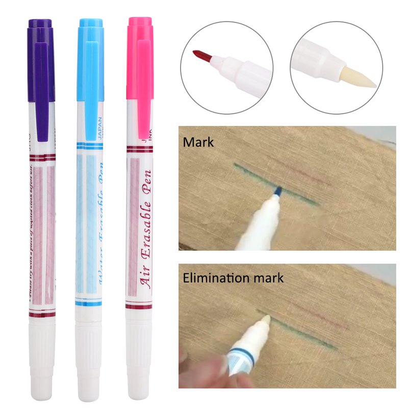 Water Erasable Fabric Marker Pen Pack for Sewing & Cross Stitch - Vanishing Ink