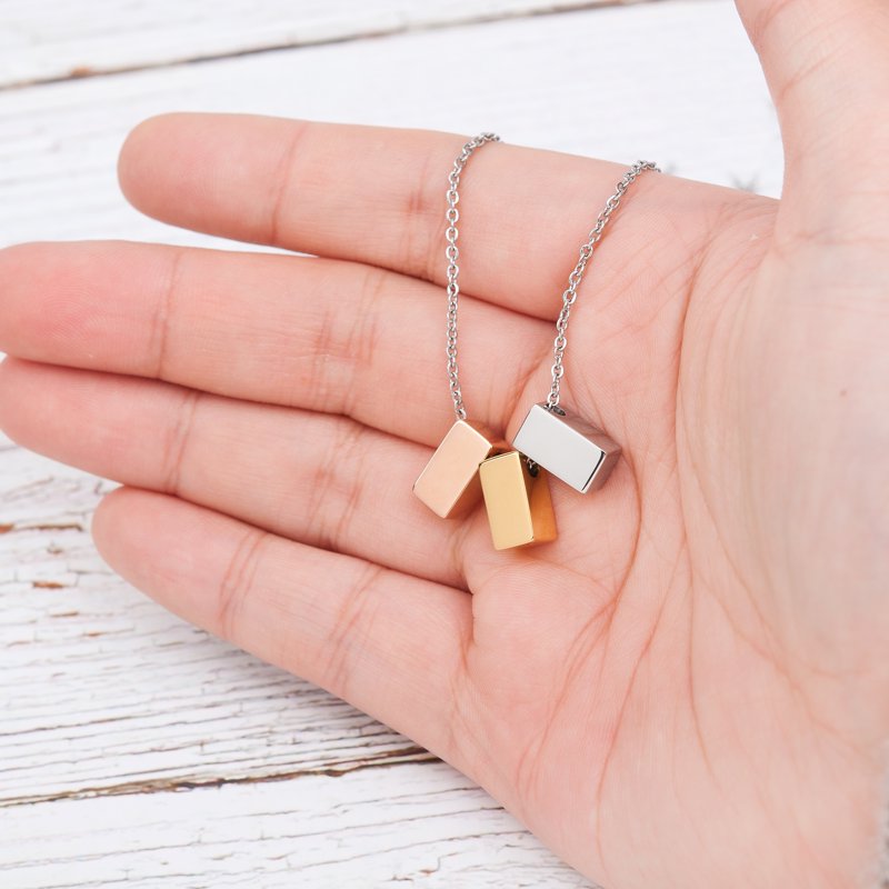 Multicolor Cube Pendant Necklace for Mothers - Gift for Mom and Her Birthday