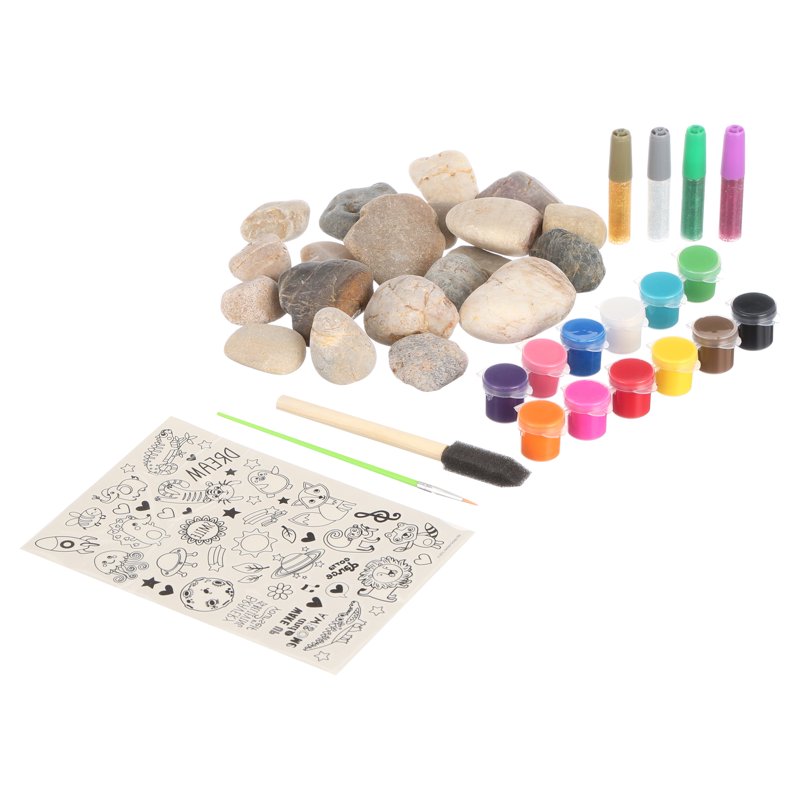 Create Your Own Rock Art Kit - Multicolor Painting and Glitter Decorations
