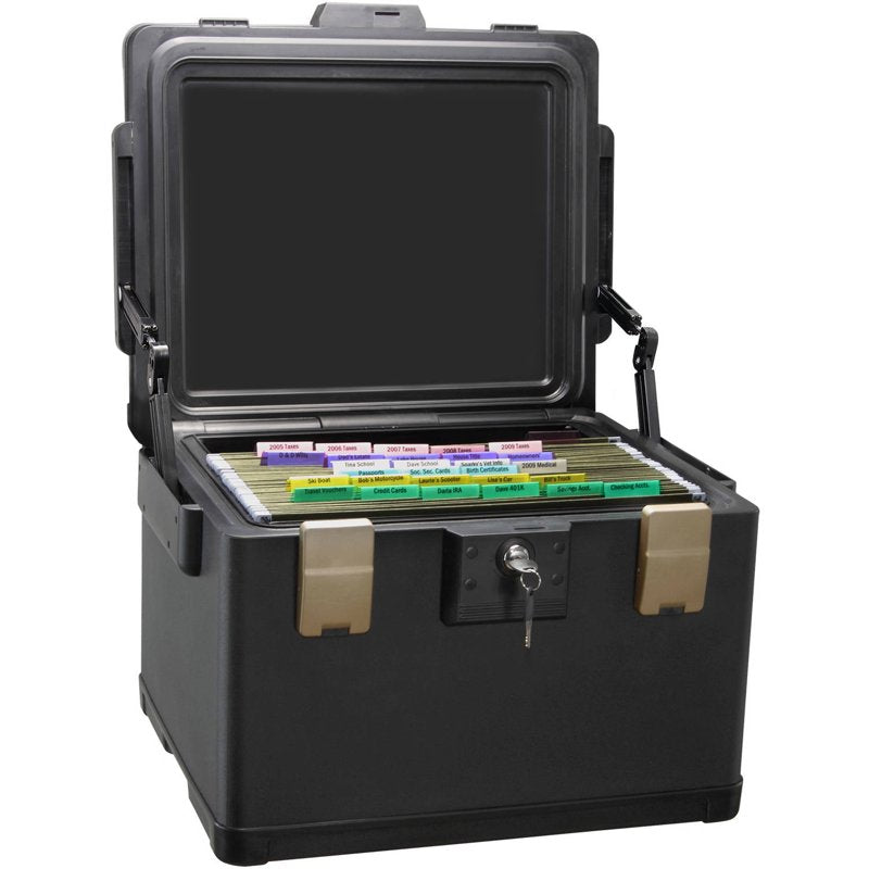 Fireproof Waterproof Safe Box 1.06 Cu Ft with Key Lock for Documents & Valuables